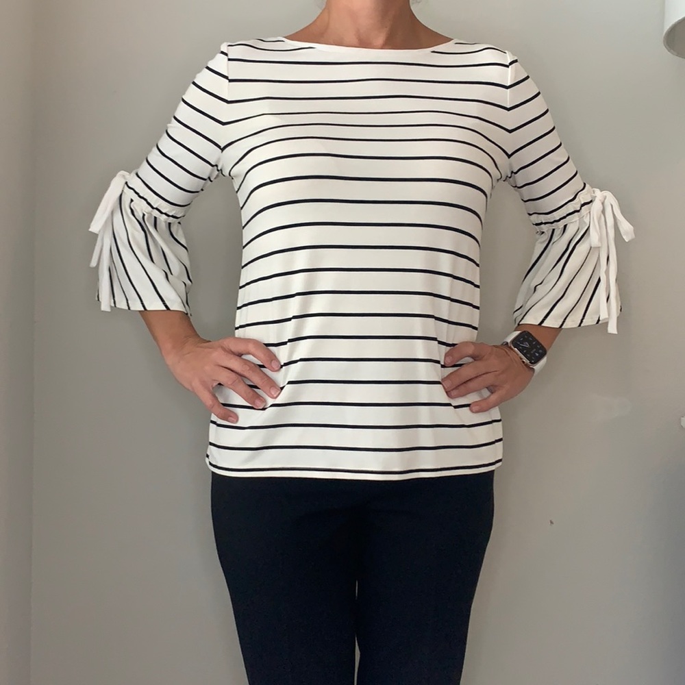 BHWM Black and white striped blouse